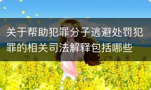 关于帮助犯罪分子逃避处罚犯罪的相关司法解释包括哪些