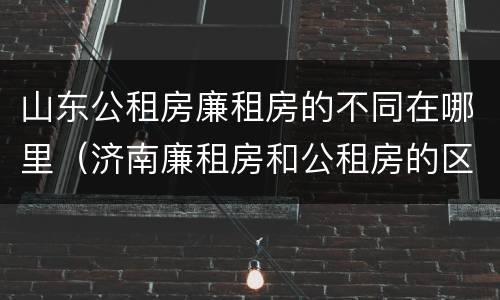 山东公租房廉租房的不同在哪里（济南廉租房和公租房的区别）