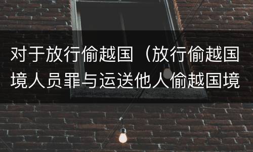 对于放行偷越国（放行偷越国境人员罪与运送他人偷越国境罪共犯）