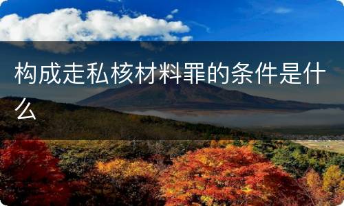 构成走私核材料罪的条件是什么