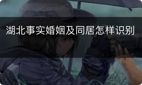 湖北事实婚姻及同居怎样识别