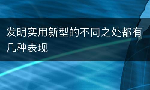 发明实用新型的不同之处都有几种表现
