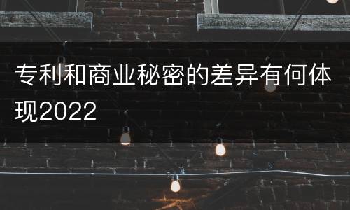专利和商业秘密的差异有何体现2022