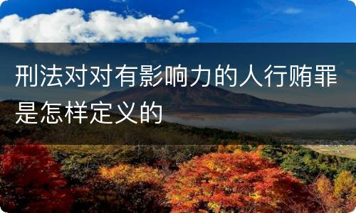 刑法对对有影响力的人行贿罪是怎样定义的