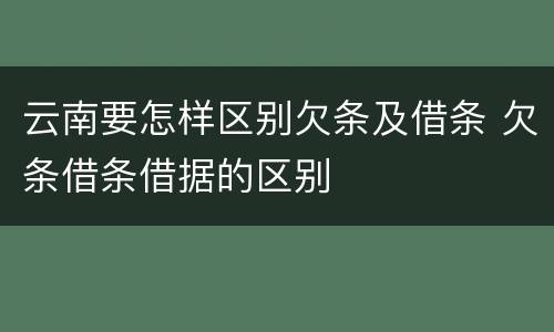 云南要怎样区别欠条及借条 欠条借条借据的区别