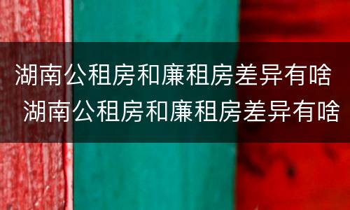 湖南公租房和廉租房差异有啥 湖南公租房和廉租房差异有啥影响
