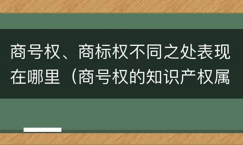 商号权、商标权不同之处表现在哪里（商号权的知识产权属性）