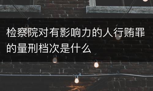 检察院对有影响力的人行贿罪的量刑档次是什么