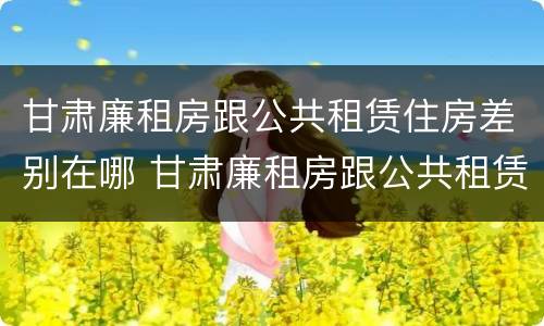 甘肃廉租房跟公共租赁住房差别在哪 甘肃廉租房跟公共租赁住房差别在哪儿