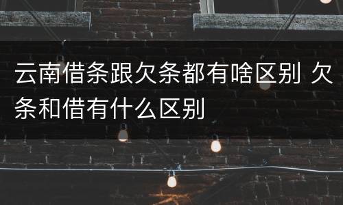 云南借条跟欠条都有啥区别 欠条和借有什么区别