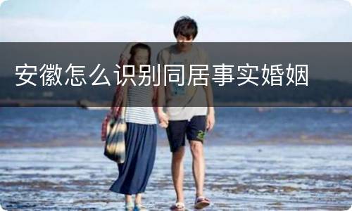 安徽怎么识别同居事实婚姻