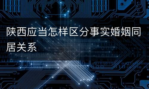 陕西应当怎样区分事实婚姻同居关系