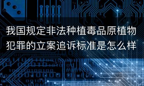 我国规定非法种植毒品原植物犯罪的立案追诉标准是怎么样规定