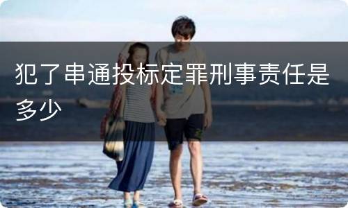 犯了串通投标定罪刑事责任是多少