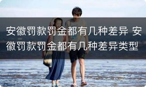 安徽罚款罚金都有几种差异 安徽罚款罚金都有几种差异类型