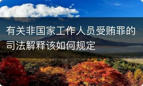 有关非国家工作人员受贿罪的司法解释该如何规定