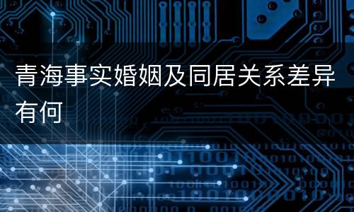 青海事实婚姻及同居关系差异有何