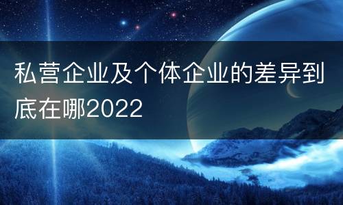 私营企业及个体企业的差异到底在哪2022