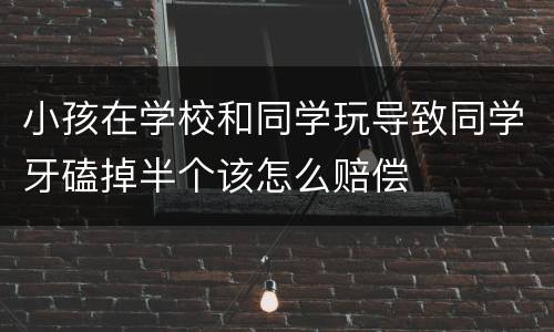 小孩在学校和同学玩导致同学牙磕掉半个该怎么赔偿