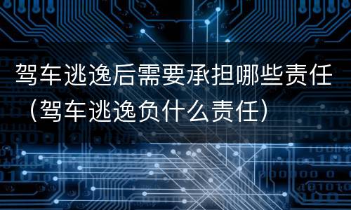 驾车逃逸后需要承担哪些责任（驾车逃逸负什么责任）