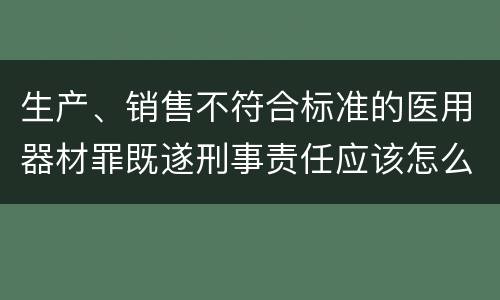 生产、销售不符合标准的医用器材罪既遂刑事责任应该怎么承担