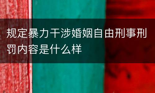规定暴力干涉婚姻自由刑事刑罚内容是什么样