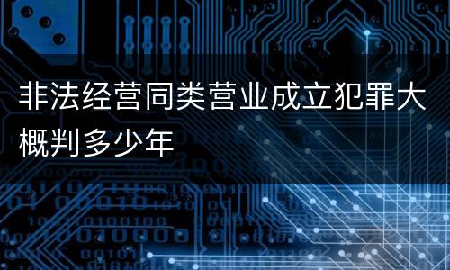 非法经营同类营业成立犯罪大概判多少年