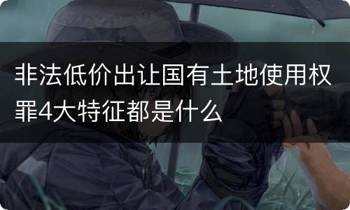 非法低价出让国有土地使用权罪4大特征都是什么