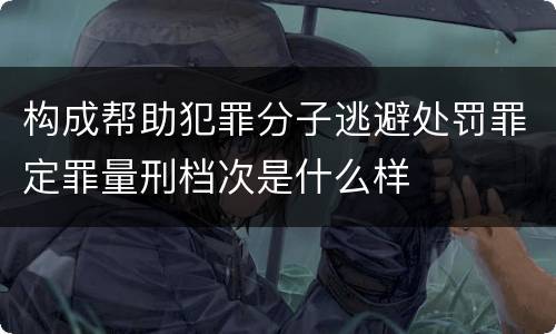 构成帮助犯罪分子逃避处罚罪定罪量刑档次是什么样