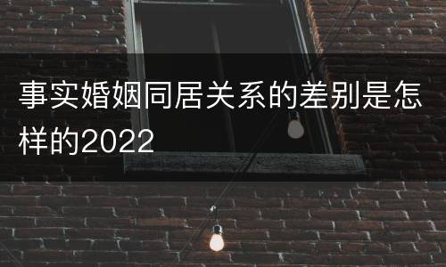 事实婚姻同居关系的差别是怎样的2022