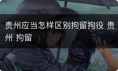 贵州应当怎样区别拘留拘役 贵州 拘留