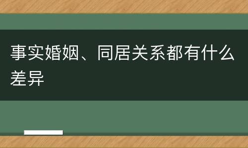 事实婚姻、同居关系都有什么差异