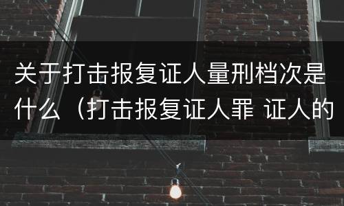 关于打击报复证人量刑档次是什么（打击报复证人罪 证人的范围）