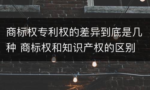 商标权专利权的差异到底是几种 商标权和知识产权的区别