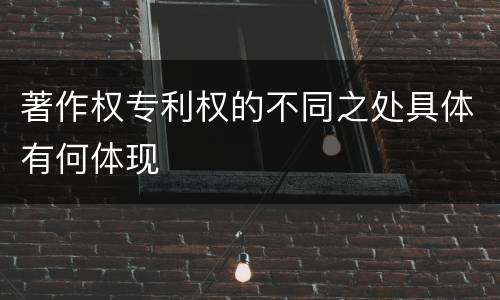 著作权专利权的不同之处具体有何体现