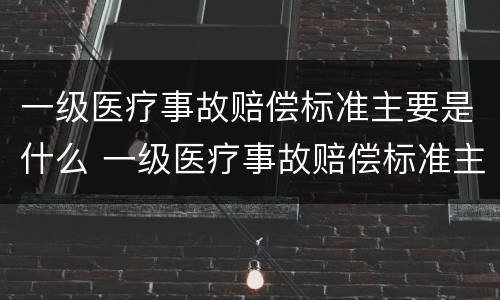 一级医疗事故赔偿标准主要是什么 一级医疗事故赔偿标准主要是什么责任