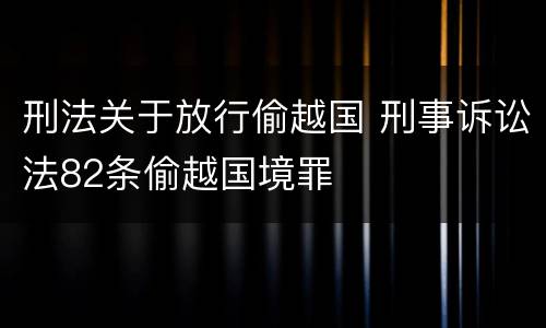 刑法关于放行偷越国 刑事诉讼法82条偷越国境罪