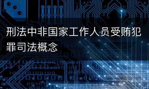 刑法中非国家工作人员受贿犯罪司法概念