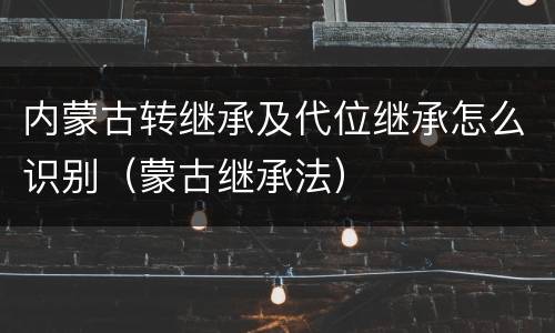 内蒙古转继承及代位继承怎么识别（蒙古继承法）