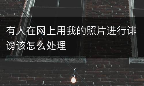 有人在网上用我的照片进行诽谤该怎么处理