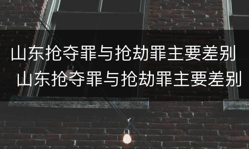 山东抢夺罪与抢劫罪主要差别 山东抢夺罪与抢劫罪主要差别是