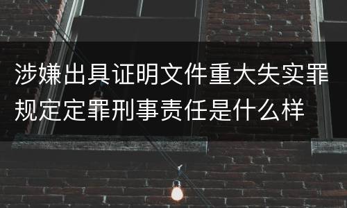 涉嫌出具证明文件重大失实罪规定定罪刑事责任是什么样