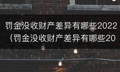 罚金没收财产差异有哪些2022（罚金没收财产差异有哪些2022规定）