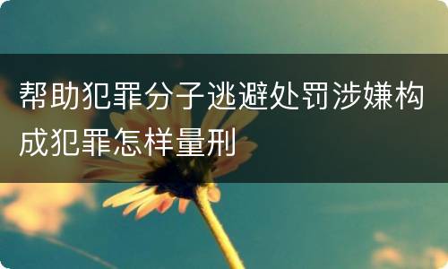 帮助犯罪分子逃避处罚涉嫌构成犯罪怎样量刑