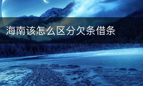 海南该怎么区分欠条借条