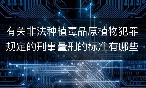 有关非法种植毒品原植物犯罪规定的刑事量刑的标准有哪些