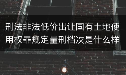 刑法非法低价出让国有土地使用权罪规定量刑档次是什么样