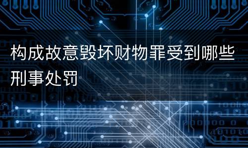 构成故意毁坏财物罪受到哪些刑事处罚