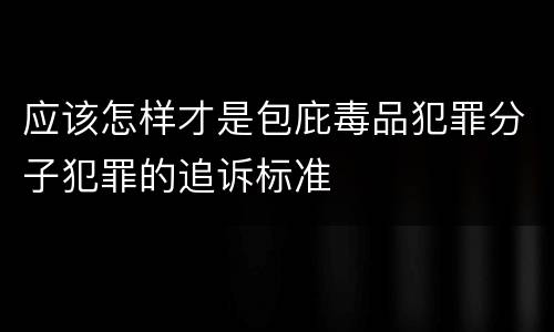 应该怎样才是包庇毒品犯罪分子犯罪的追诉标准
