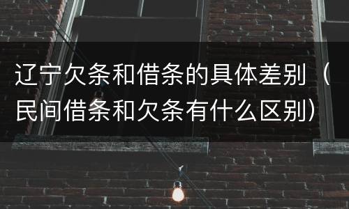 辽宁欠条和借条的具体差别（民间借条和欠条有什么区别）
